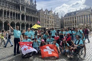 La délégation suisse lors du dernier camp international de l'ordre de Malte, en 2023 en Belgique